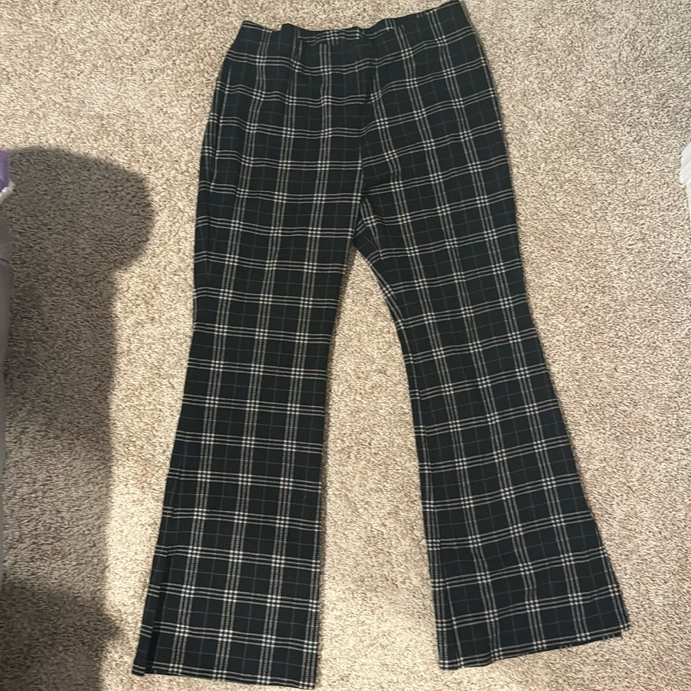 Black plaid dress pants